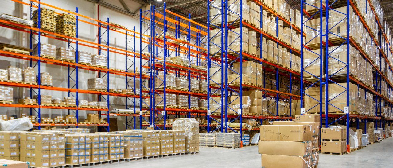 shelf moving robot in food and beverage warehouse