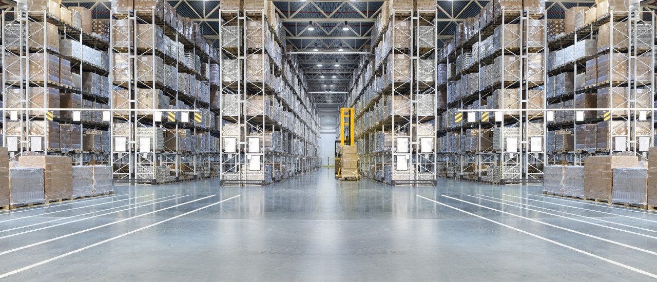 robotic system in a large retail warehouse