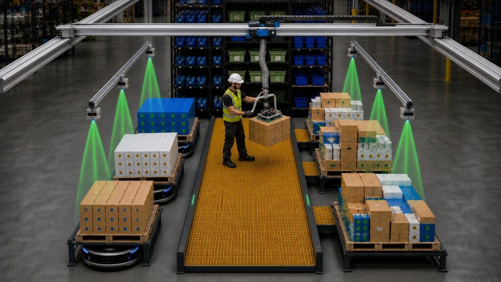 Vacuum assist gantry in use at the Advanced Hybrid Station