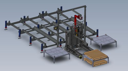 Pallet Transfer Unit (PTU) — PES-wrapped device, sequenced with MobilePallet AMRs