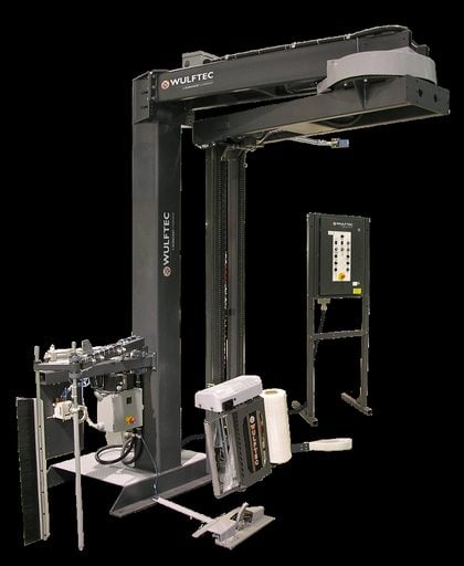 Pallet stretch wrapper — PES-wrapped third-party device